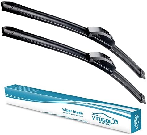 VTOGOI OEM Quality 20''+20'' Premium All-Season Auto Windshield Natural Rubber J-Hook Wiper Blades(Pack of 2)