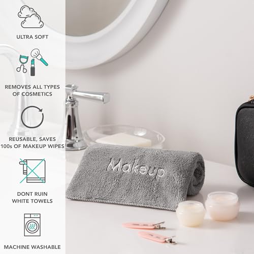 Arkwright Toalhas de Maquiagem – Pacote com 6 – Microfibra Ultra Macia e Suave Pano de Lã Coral Remo