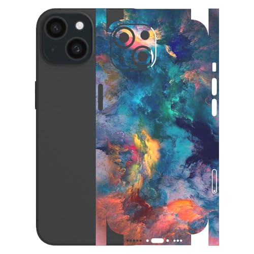 Image of AtOdds - Full Body Back Screen Guard Protector Film - Lamination Wrap Skin Sticker for iPhone 15 | Scratchproof Matte Finish (Design - Color Splash)