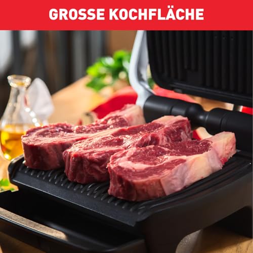 Foto von Tefal OptiGrill Elite Kontaktgrill, 12 automatische elektrische Grillprogramme, Digitales Display mit Garstufenanzeige, abnehmbare Platten, Elektrogrill, Edelstahl, GC750D16