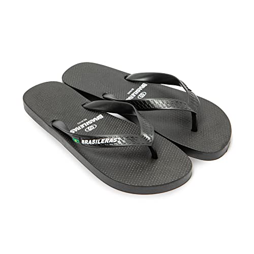 BRASILERAS Tongs Homme Antidérapantes Confortables Chaussures de Plage/Piscine/urbaines Noir 43/44 EU