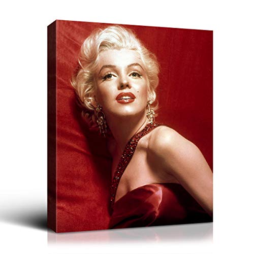 Denozer - Marilyn Monroe Canvas Wall Art Painting Classic Female Portrait Artwork for Living Room Bedroom Home Decor,Stretched and Framed Ready to Hang - 20