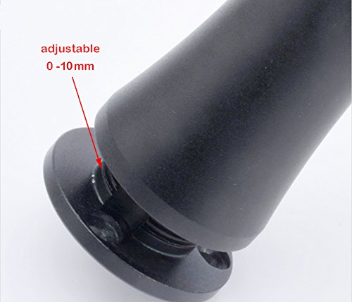 Hyever 6" Aluminum Sofa Legs Black Adjustable Heavy-Duty Furniture/Cabinet/Tables/Chairs Feet, With Non-Slip Rubber Pads Set Of 4 #TOP2