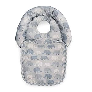 Boppy Head Support Noggin Nest, Gray Elephant Plaid, For 3- or 5-point Harness Systems, Helps Prop Baby’s Head In…