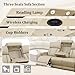 SIENWIEY Leather Recliner Sofa Set with LED Light, Power Reclining Couch Set with USB Port, Leather Couch Set 2 Pieces for Living Room Home Theater Seating（Beige，Sofa and Loveseat）