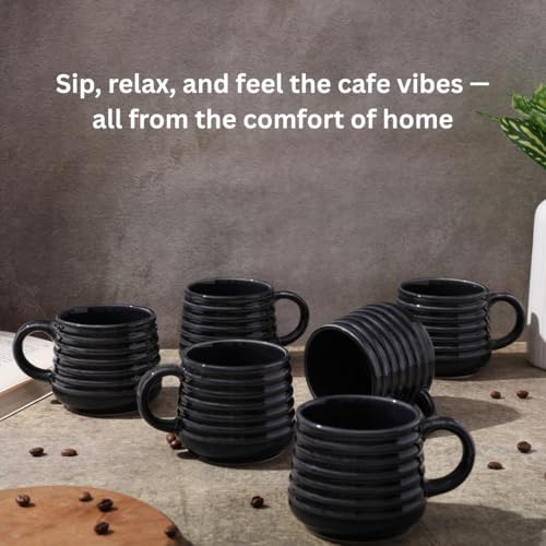 Image of Coffee Mug Set of 6, Tea Cups, Microwave Safe Coffee Mugs, Ceramic Tea Cups,Home & Office Use, Every Occasion and Gift - 250 ml Each