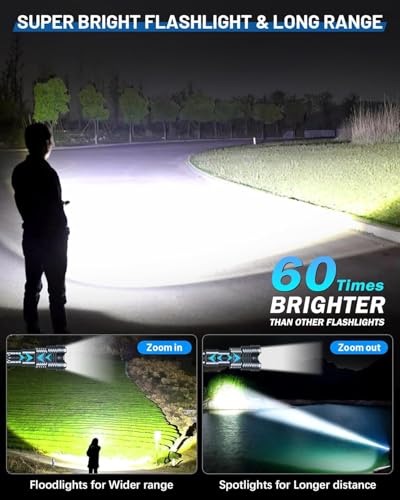 Image of Super Bright 99000 High Lumens Flashlights Rechargeable, Powerful LED Flashlight 6 Mode, Zoomable Tactical Flashlights, Anti-Drop Wear-Resistant for Home Emergency Camping