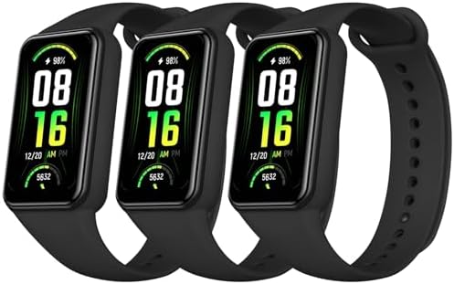 Amzpas TPU Bands for Amazfit Band 7 Fitness & Health Tracker, 3 P...