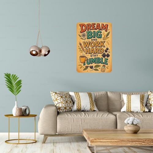 Image of Zesta Bathroom Decor Items Washroom Decor Tin Sign | Aesthetic Posters Wall Poster for Bedroom | Magnetic Cafe Decoration Items /Restaurant Decorations Items | Quirky Home Decor Bar Accent (Dream Big)
