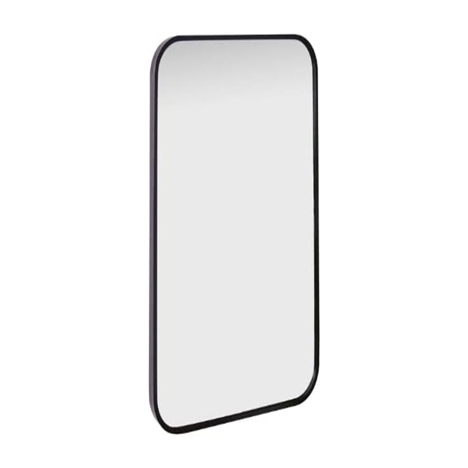 Deenz Black Full Length Camden Curved Metal Wall Mirror Aluminium Frame Home Décor Bedroom Living Room (40X120cm)