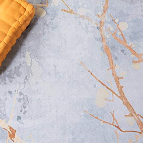 Tapis de salon abstrait gris et beige idéal pour entrée et couloir animés