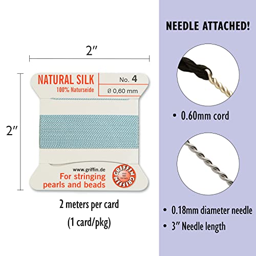 Griffin Silk Beading Cord Size 4 Light Blue Turquoise #TOP3