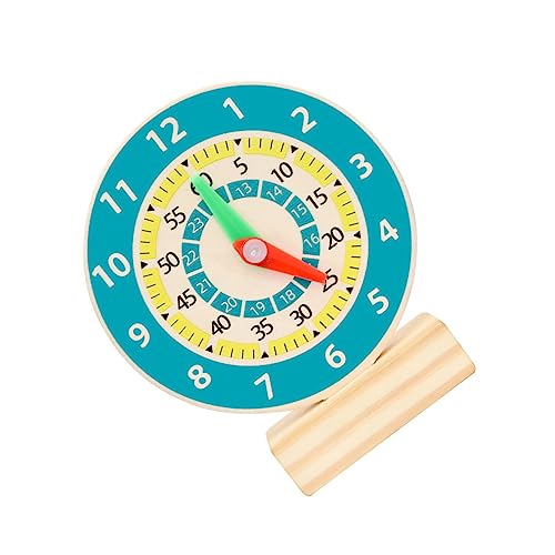 Milisten Wooden Clock Teaching Aids Number Clock Toy Educational Toy for Boys and Girls Year Olds Early Learning Activity