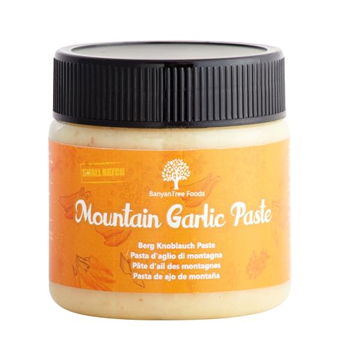 BanyanTree Foods Mountain Knoblauchpaste| Konzentrat| Garlic Paste 200 g,~natürlich, vegan, glutenfrei, keine Farben, gentechnikfrei, indischer Herkunft