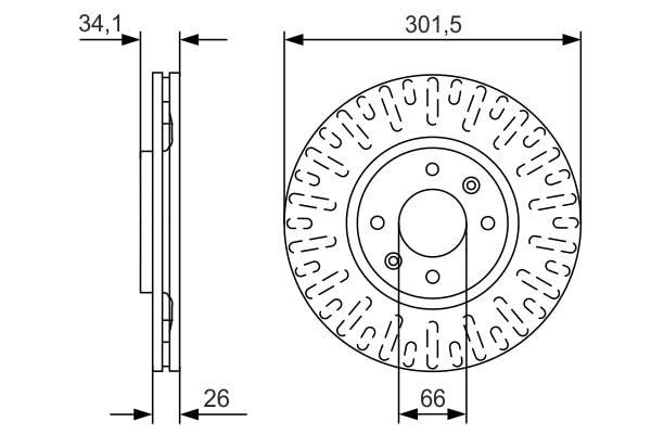 Disco Freno Singolo Bosch BD2576 - Qualità ECE-R90, Diametro 348mm, Ventilato - 2
