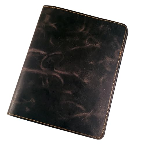 Protège-cahier en cuir noir vintage grand format compatible Moleskine XL