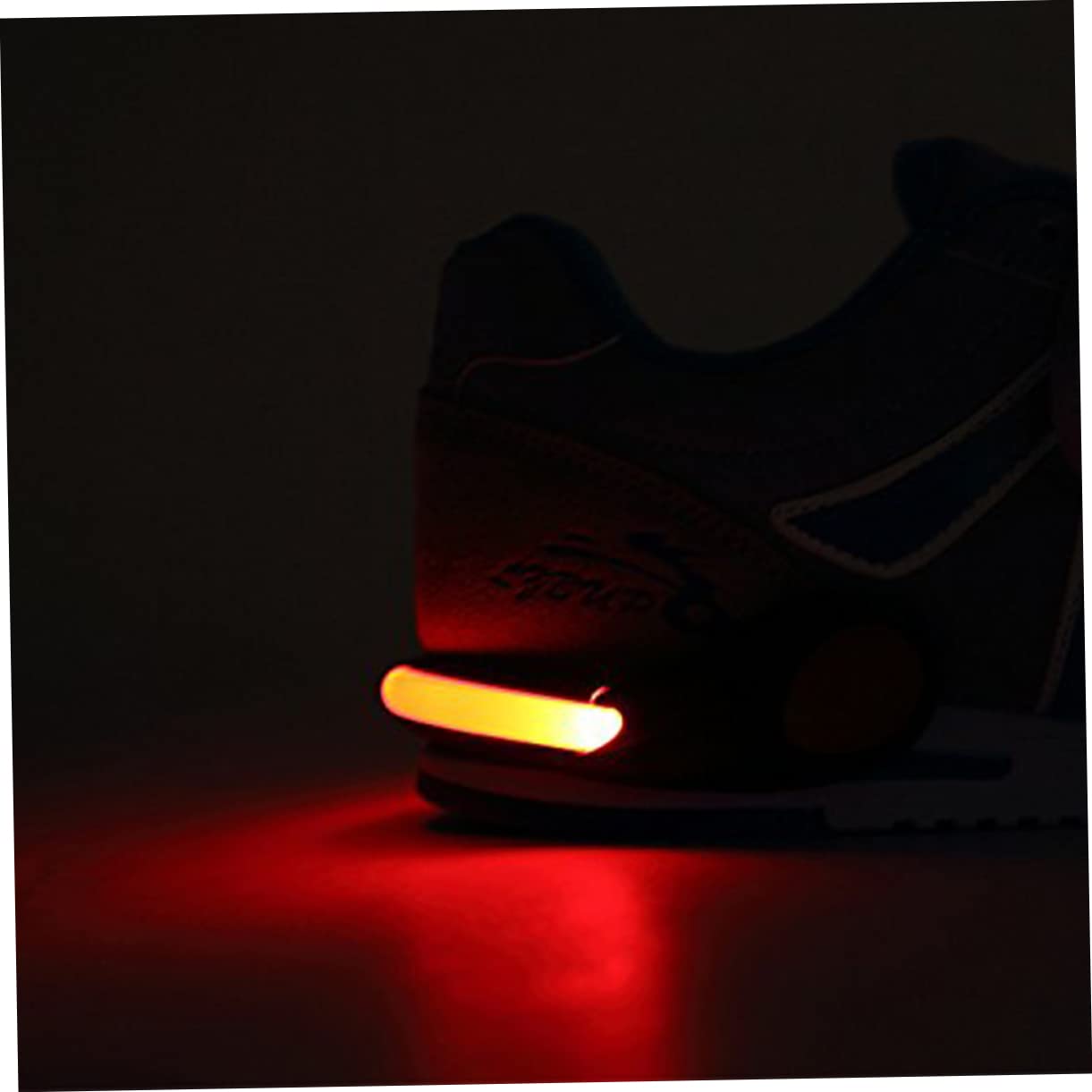 GANAZONO 4pcs Led Flash Shoe Clips Safety Night Running Gear for Runners Joggers Walkers Weather Resistant Non- Design for Enhanced Visibility Black Shell