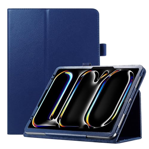 EKVINOR Folio Case for iPad Pro 13 Inch M4 (2024), PU Leather Protective Stand Cover with Pencil Holder for iPad Pro 13-inch M4 2024 Released Model (A2925 /A2926 /A3007), Dark Blue by EKVINOR - Used condition - US$6.67