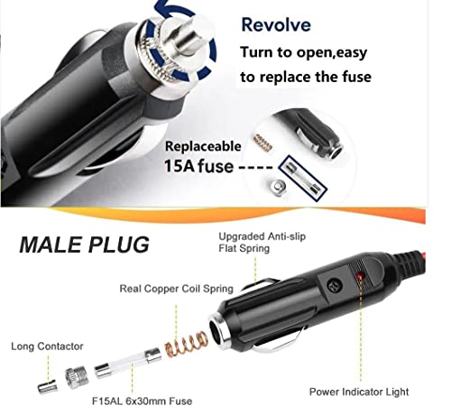 Mjpower 12V/24V Dc Power Cord For Jackery Explorer 1000 Pro /1500/1500 Pro /2000/2000 Pro Portable Power Station Jackery E2000Pro E1500 E1000Pro Solar Generators Jackery Car Charger Cable Dc Adapter #TOP4
