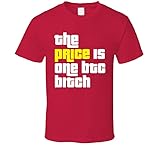 Price is One BTC Bitcoin T Shirt M Red