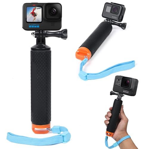 Image of Reflex Camera Floating Hand Grip - Waterproof Pole Handle Mount for GoPro Hero, Fusion, AKASO, DJI Osmo Action Cameras - Secure Floating Handle for Water Sports & Underwater Filming