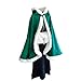 Produktbild FeMereina Frauen Mädchen Weihnachten Frau Weihnachtsmann Mantel Weihnachten Kostüm Velet Kapuzenmantel mit Pelzbesatz Hochzeit Braut Cappa Cape Robe (Grün, Einheitsgröße)