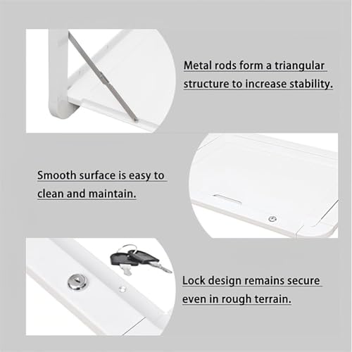 Table pliante en aluminium légère et imperméable avec verrou - 4
