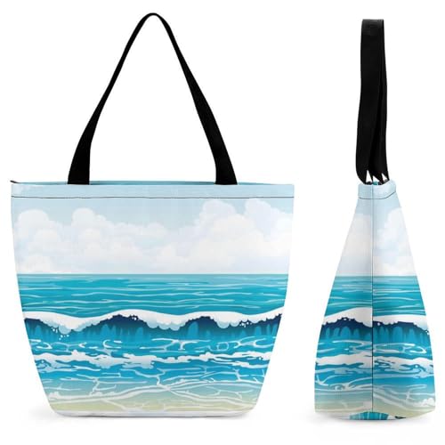 Sac de shopping pour voyage Vague Bleue, le grand sac à bandoulière pour vos weekends