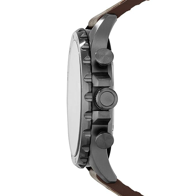 Image of Fossil Nate Chronograph Grey Dial Brown Leather Men's Watch JR1424