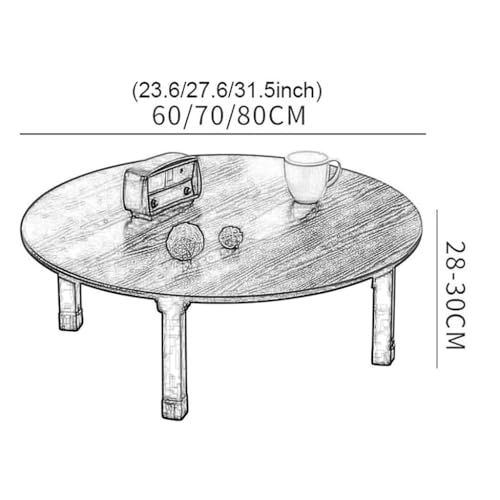 Table pliante japonaise basse en bois pour salon compact