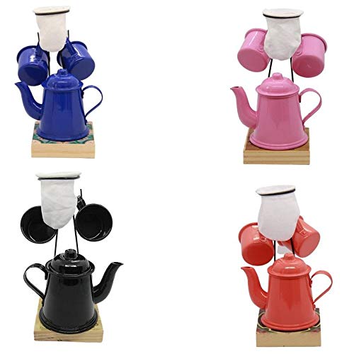 Xícara Café Goumert, Suporte, Coador, Caneca 80ml, Bule 270ml