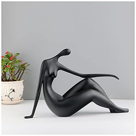 Woman Body Abstract Sculptures Home Decor Modern, Yoga Girl/Woman Statues Figures Sculptures Modern Home Desktop Decoration, Table Sculpture ,Tv Stand Decorations for Living Room,Black B,Matte Cover