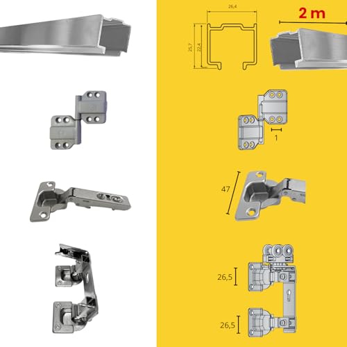 Miniatura 3 de Kit De Herramientas De Riel Deslizante Para Puertas Tipo Libro Armario Guardarropa Plegable Con Bisagras Amortiguadas Soft Indaux 1 O 2 Pares De Puertas