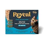 Reveal Natural Wet Cat Food in Broth, Limited Ingredient Grain Free Canned Cat Food, Protein with No Artificial Additives, Fish Variety in Broth (12 x 2.47 oz Cans)