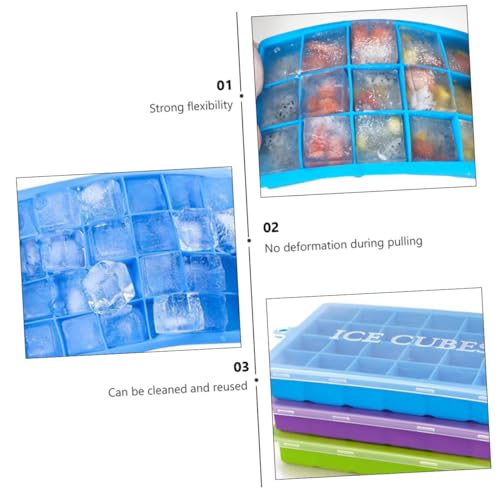 Molde para cubitos de hielo de silicona Zerodeko 3 piezas con tapa miniatura 6