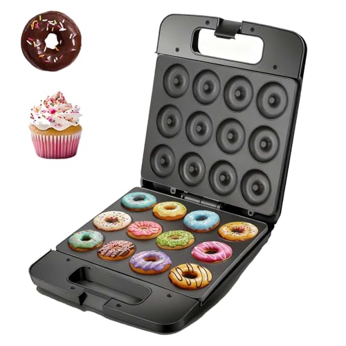 Electric Donut Maker, Fast Baking, Double-sided Non-stick Coating, 12-cavity Donut Maker, Suitable for Breakfast, Snacks, Parties