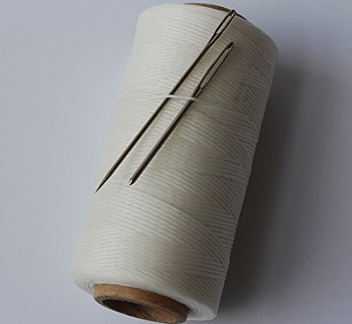 Chengyida White Strong Waxed Hand Sewing Thread For Leather/Canvas & 2 Large Eye Needles #TOP5