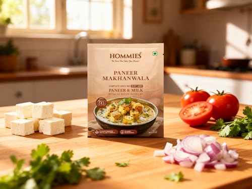 Image of Hommies Paneer Lover's Spice Combo | Paneer Tikka Masala, Paneer Butter Masala, Paneer Makhanwala & Kaju Curry Spice Mix | Ready to Cook | Just Add Basics | Serves 4 Each | Vegetarian | No Preservatives| Pack of 4 (50g Each, Total 200g) (Combo of 4-5)