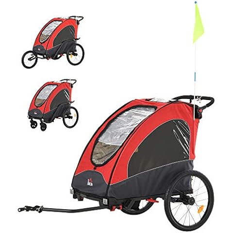 Remolque Infantil 3 en 1 para Bicicleta HOMCOM Cover