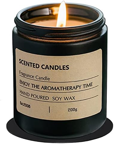 Birthday Gifts for Women，Rose and Sandalwood Scented Candles, Aromatherapy Candles for Home Scented, Jar Candles for Home Decor, Soy Bougies in Black Matte Jar, Scented Candle with Kraft