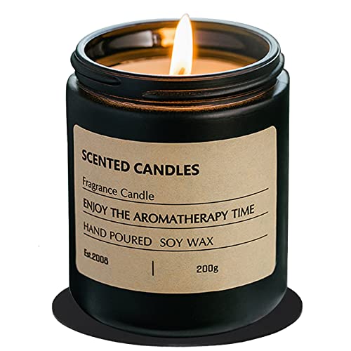 Birthday Gifts For Women，Rose And Sandalwood Scented Candles, Aromatherapy Candles For Home Scented, Jar Candles For Home Decor, Soy Bougies In Black Matte Jar, Scented Candle With Kraft #TOP28