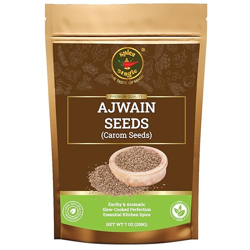 Spice Magic Carom Seeds I Ajwain Seeds ~ 7 oz I Bishops Weed ~ 100% Pure, Aromatic & Natural I Non-GMO I Vegan