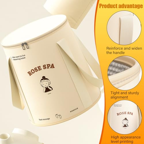 Bañera Plegable para Pies con Tapa y Asa, Portátil miniatura 2