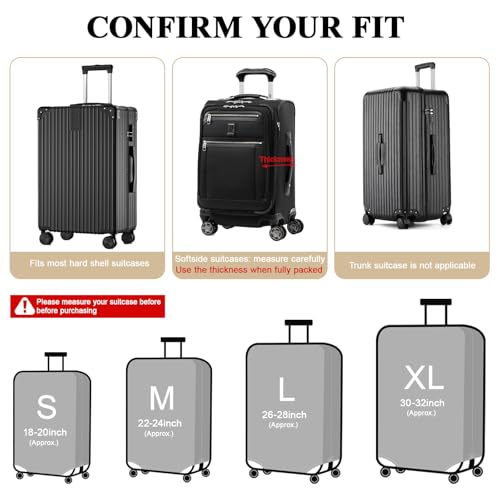 Luggage Covers For Suitcase Tsa Approved,Suitcase Cover Protector Fit 26-28 Inch,Washable Elastic Stretchy Anti-scratch2