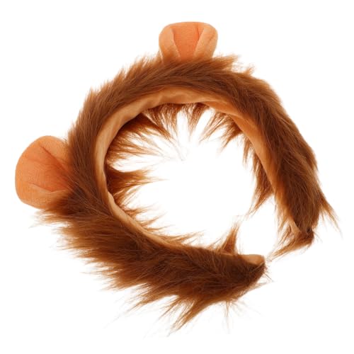 Beavorty Diadema De Diadema Con Orejas De Diadema De Animal De Peluche Diadema De Fiesta Del Zoológico Disfraz De Cabeza De Peluche De Orejas De Animales Brown Tela