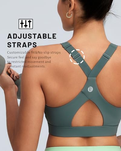 Image of RUNNING GIRL Sports Bra for Women High Support, Molded Cup High Impact Sports Bras with Sewn in Pads Workout Running Bra