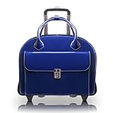 McKlein Glen Ellyn,15' Leather Detachable -Wheeled Ladies' Laptop/Computer & Tablet Business Briefcase Bag/Women's Rolling Overnight Travel Bag, Removable trolley case