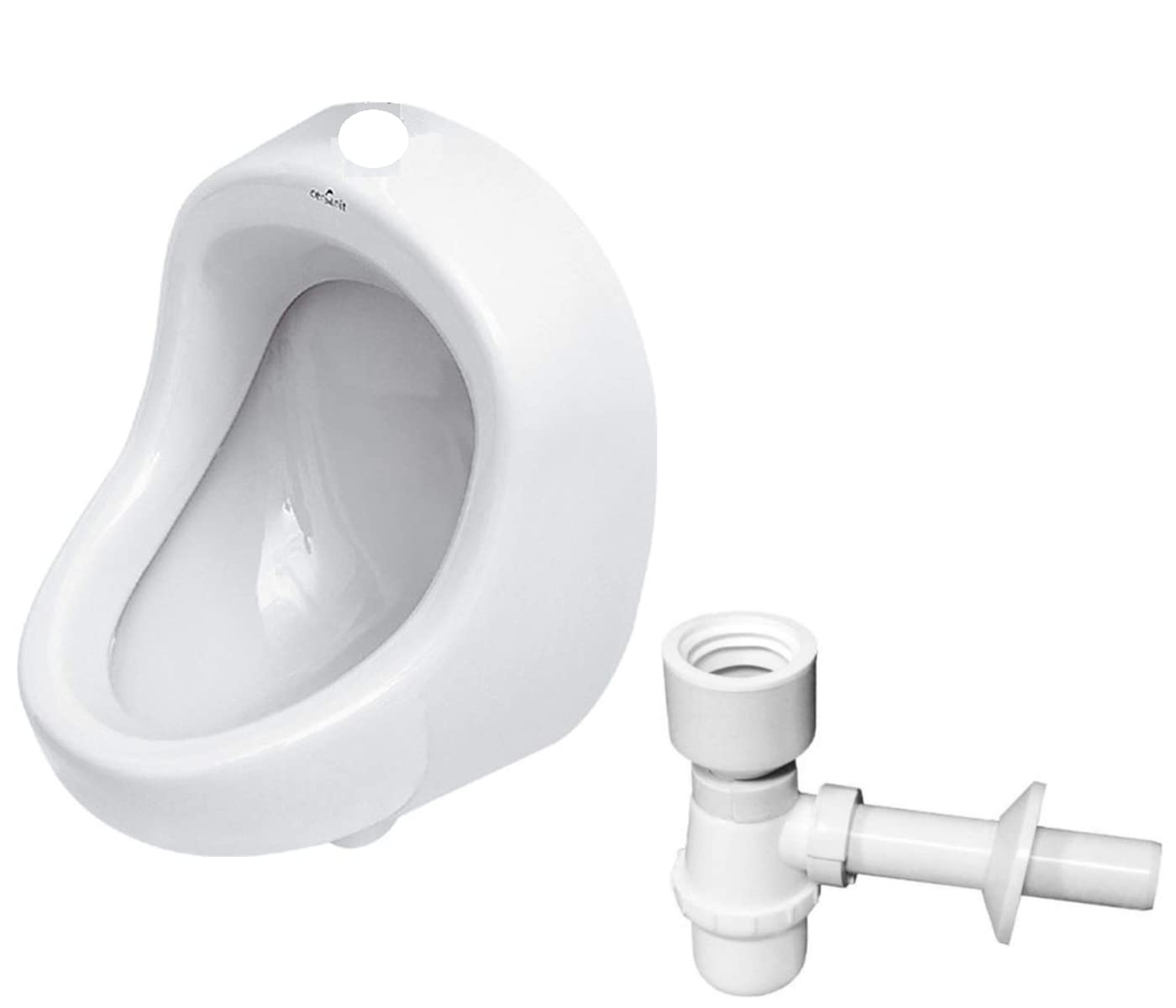 vbchome de Juego: Urinario Entrada Superior Blanco Moderno de Gran Calidad Cerámica pinkelwurst Platillos Vertical PISSOIR Presidente + Sifón Botella Sifón a50132