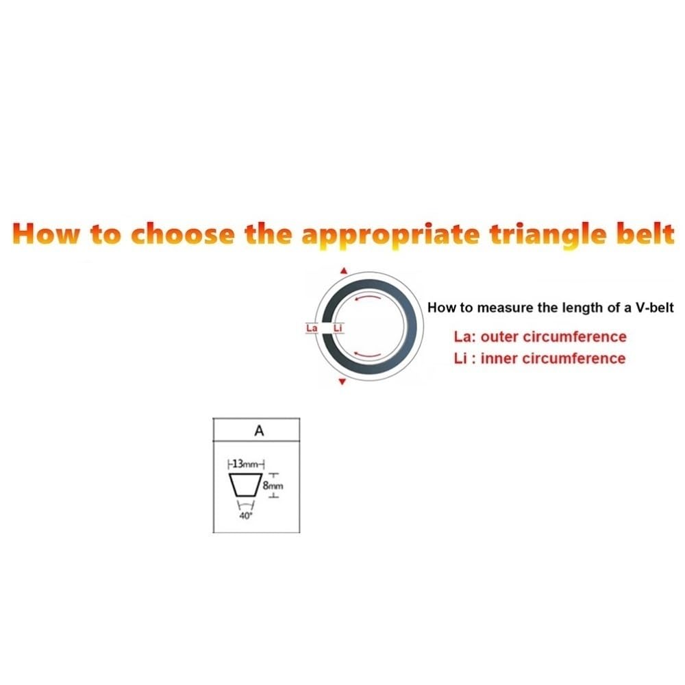 1pc Industriale VBelt Trasportatore di Gomma 13x8mm per Efficiente Trasmissione di Potenza HeavyDu 50 "Lunghezza Ideale per Macchinari Industriali anEquint