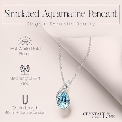 Crystalline Azuria Mujer 18ct Chapado en Oro Blanco Lágrimas Cristales Azul Aguamarina simulada Juego de joyas Collar Pendientes Pulsera para Mujer Niña Boda Novia y Dama de honor 4 Crystalline Azuria Mujer 18ct Chapado En Oro Blanco Lágrimas Cristales Azul Aguamarina Simulada Juego De Joyas Collar Pendientes Pulsera Para Mujer Niña Boda Novia Y Dama De Honor